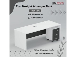 Office Furniture Eco Straight Manager Desk | Highmoon Furniture